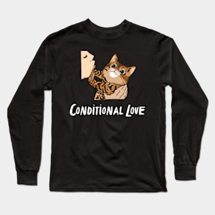 Conditional Love, Funny Bengal Cat Design, Kitten Slap Long Sleeve T-Shirt